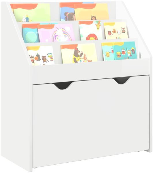 vidaXL Kinderregal Hochglanz Weiß 60 x 29,5 x 69 cm Holzwerkstoff 892393 Bild 3