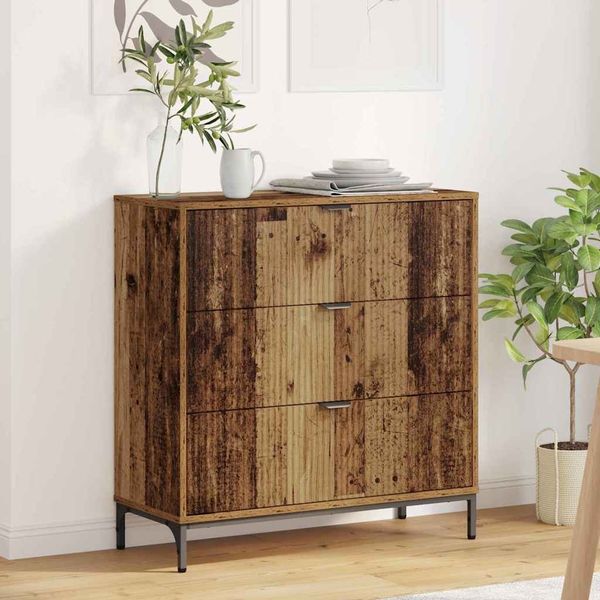vidaXL Sideboard, Holzwerkstoff Altholz Braun, 79,5 x 33 x 82 cm