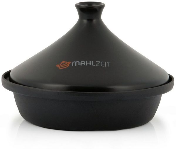 Mahlzeit Dampfgartopf gusseiserne Tagine, Ø 25 cm, Tajine Topf mit Deckel für Induktion, Gusseisen