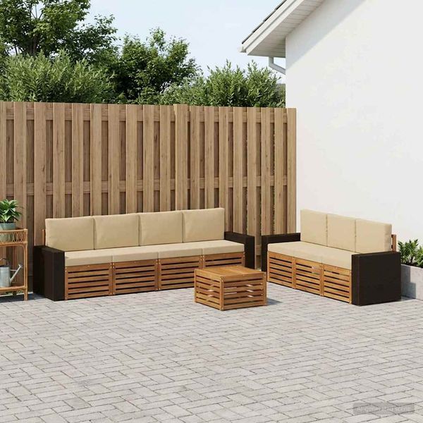 vidaXL Sofagarnituren mit Kissen 8 pcs Massivholz Akazie 3384124