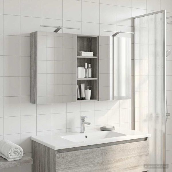 vidaXL Badezimmerschrank-Set 3 pcs 130 x 14,5 x 70 cm Holzwerkstoff 3403773