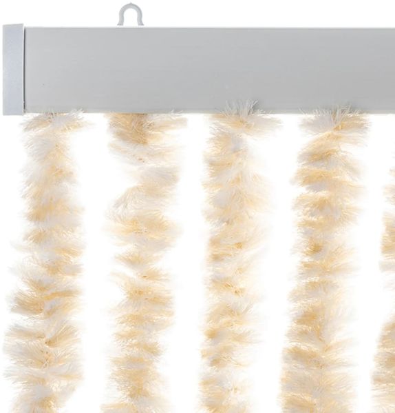 vidaXL Fliegenvorhang Beige und Weiß 118x220 cm Chenille 4004883 Bild 4
