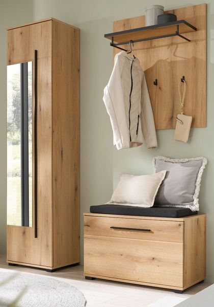 Garderobe Set 4-tlg. Design-D in Evoke Eiche 140 x 200 cm
