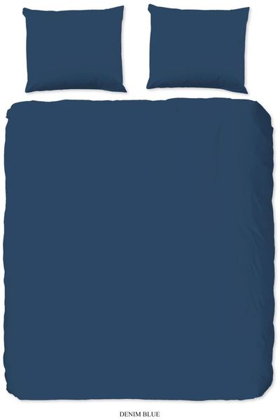 good morning Renforcé Bettwäsche 2 teilig Bettbezug 135x200 cm Kopfkissenbezug 80x80 cm Uni Duvet Cover 0270.24.08 Denim