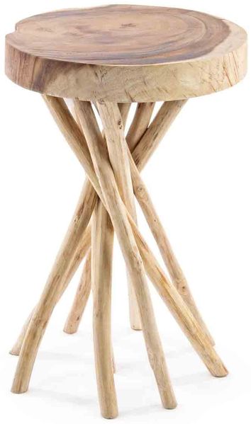 Couchtisch Dadsoli aus Suarholz, rundes Design, natur, 35 cm Durchmesser, stilvoll für Dein Zuhause