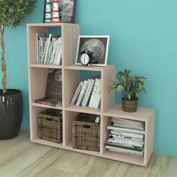 Treppenregal, Bücherregal Bücherregal 107 cm Eichefarben