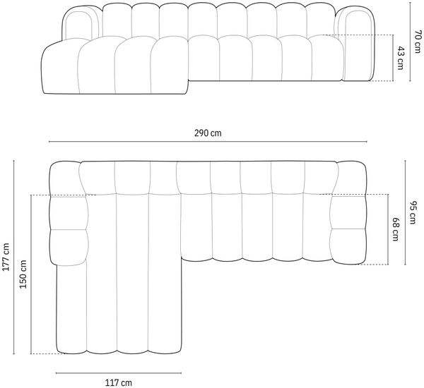 Micadoni Modulares Ecksofa Lupine 4-Sitzer Links Chenille Eden Ziegel Bild 6