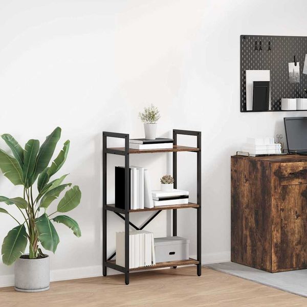 vidaXL Bücherregal Geräucherte Eiche 56 x 34 x 96 cm Holzwerkstoff 883876