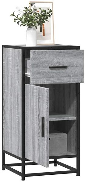 vidaXL Sideboard Grau Sonoma 35,5x35x76 cm Holzwerkstoff und Metall 848962