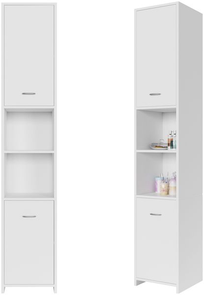 CASARIA® Badezimmerhochschrank Hochschrank Badschrank 6 Fächer 180x30cm Weiß