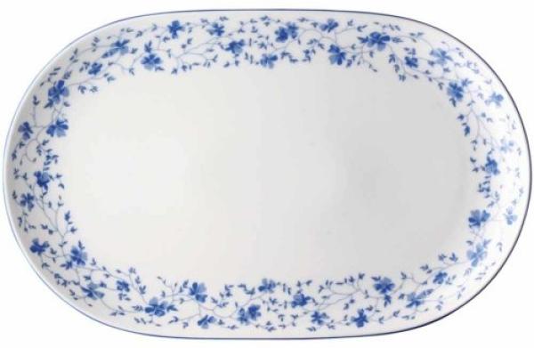 Arzberg Form 1382 Platte, Oval, Beilagenplatte, Speiseplatte, Blaublüten, Porzellan, 32 cm, 41382-607671-12732