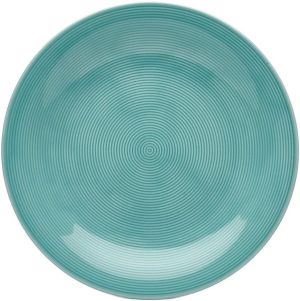 van Well Speiseteller Teller Set, Jive, flacher Teller 25 cm, 6 Stück, (6 St), dezentes Spiraldekor, spülmaschinen-und mikrowellengeeignet