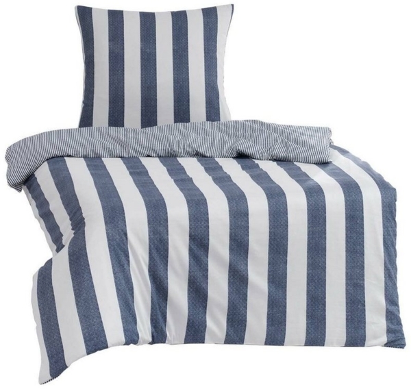 TRAUMSCHLAF Bettwäsche Usedom, Mako Satin, 2 teilig, Maritimes Design mit Wendeseite Bild 2