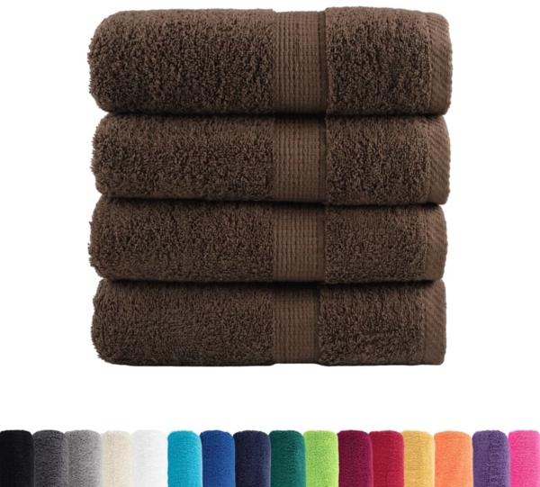 vidaXL Premium-Waschtücher SOLUND 4 Stk. Braun 30x30 cm 600 g/m² 137228