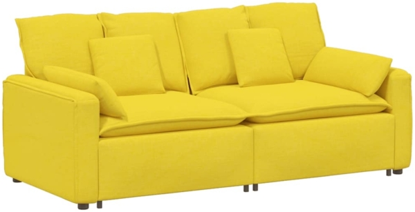 vidaXL Modulares Sofa mit Kissen Hellgelb 3321125