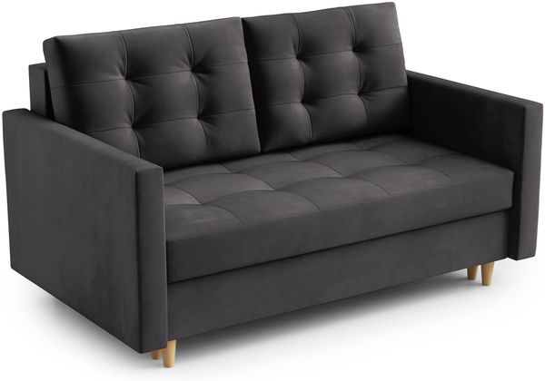 AX LIVING Spaxton 2 Sitzer Sofa Klein 155 Dunkelgrau Modern Funktional