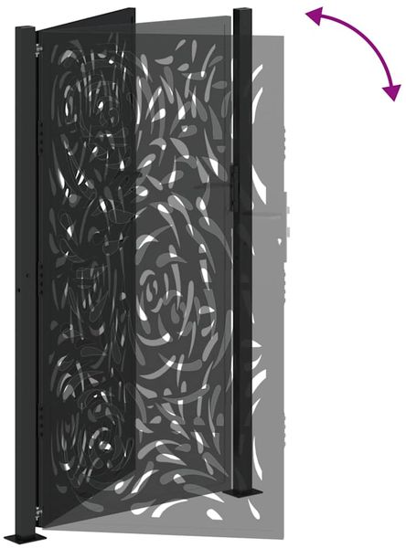 vidaXL Gartentor Schwarz 100x175 cm Stahl Flammendesign 4100992 Bild 7