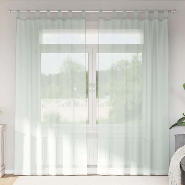 vidaXL Voile Vorhänge mit Schlaufen 2 Stk. Hellgrau 140x245 cm 4102299