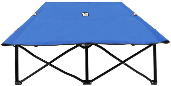 Doppelliege Klappbar, Gartenmöbel Blau Stahl Bild 3