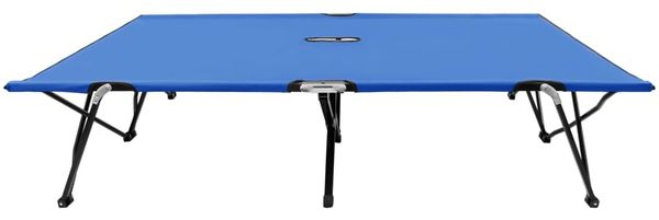 Doppelliege Klappbar, Gartenmöbel Blau Stahl Bild 2