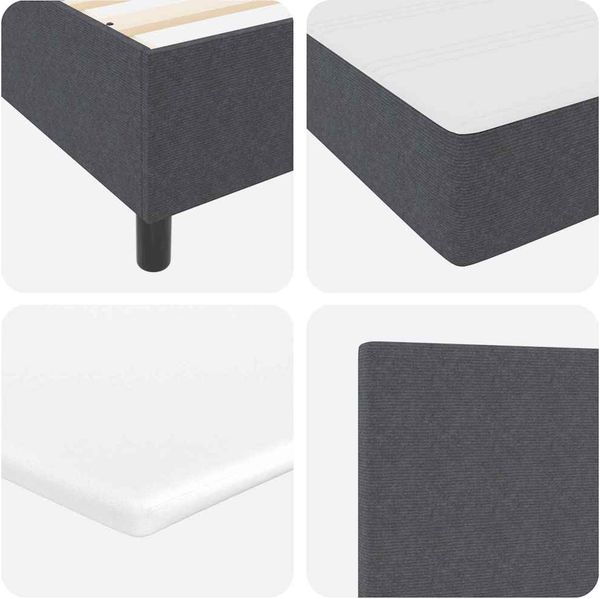 vidaXL Boxspringbett Dunkelgrau und Weiß 160 x 200 cm Cordstoff 3337520 Bild 10