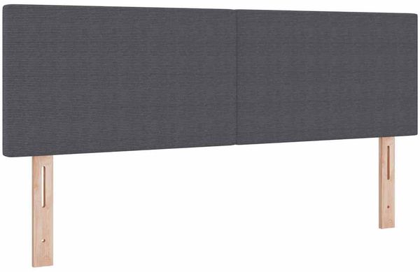 vidaXL Boxspringbett Dunkelgrau und Weiß 160 x 200 cm Cordstoff 3337520 Bild 6
