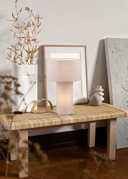 Tischleuchte BALE Korpus und Lampenschirm Stoff Ultimate Grau, Höhe 40cm Bild 7