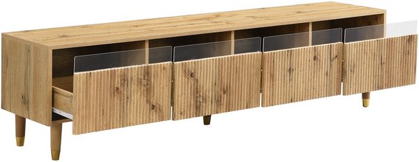 TV-Schrank 178x35x45 cm in Holzoptik, 4 Schubladen, Kabeldurchführungen, MDF Bild 8