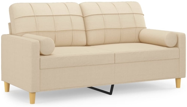 vidaXL 2-Sitzer-Sofa mit Zierkissen Creme 140 cm Stoff 3200784