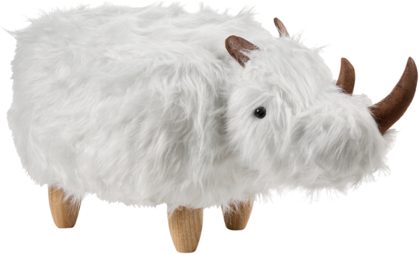 Tierhocker WOOLLY Webpelz Weiß