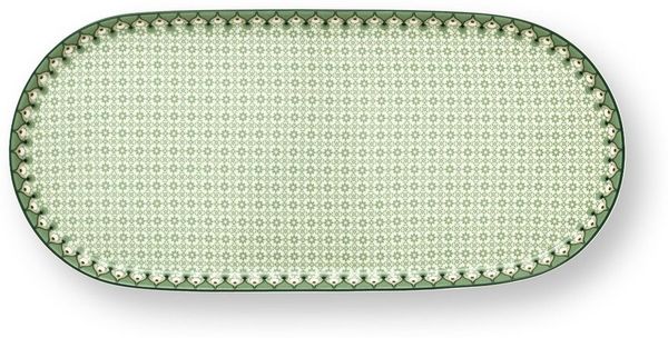 PiP Studio Dekotablett Lily&Lotus Tiles Light Green Milch- und Zuckertablett 25x12 cm