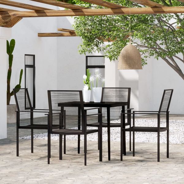vidaXL 5-tlg. Garten-Essgruppe Schwarz 3099204