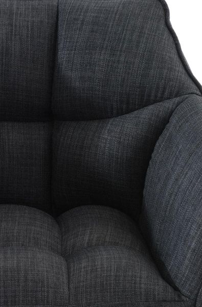 Barhocker SIHAR - Stoff Dunkelgrau 64x45x88 cm Schwarz | Barstuhl Höhenverstellbar Mit Lehne Drehbar Tresenhocker Tresenstuhl Kneipenhocker Bild 7
