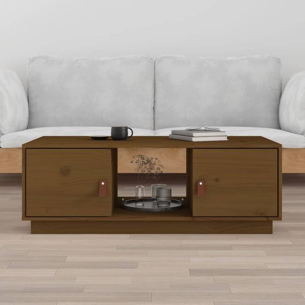 vidaXL Couchtisch Honigbraun 100x50x35 cm Massivholz Kiefer 818268