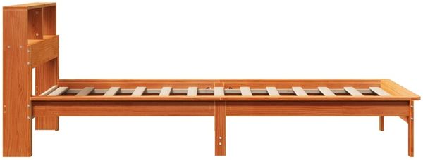 vidaXL Massivholzbett mit Regal ohne Matratze Wachsbraun 90x190 cm 855734 Bild 5