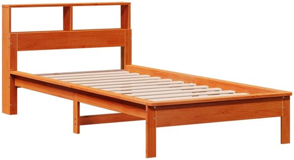 vidaXL Massivholzbett mit Regal ohne Matratze Wachsbraun 90x190 cm 855734 Bild 3