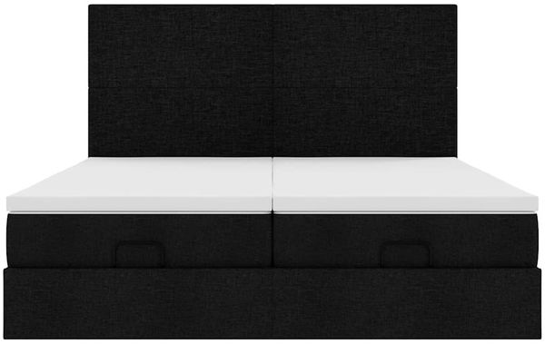 vidaXL Ottoman-Bett mit Matratzen & LEDs Schwarz 200x200 cm Stoff 3314529 Bild 8