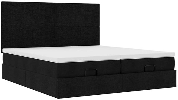 vidaXL Ottoman-Bett mit Matratzen & LEDs Schwarz 200x200 cm Stoff 3314529 Bild 7