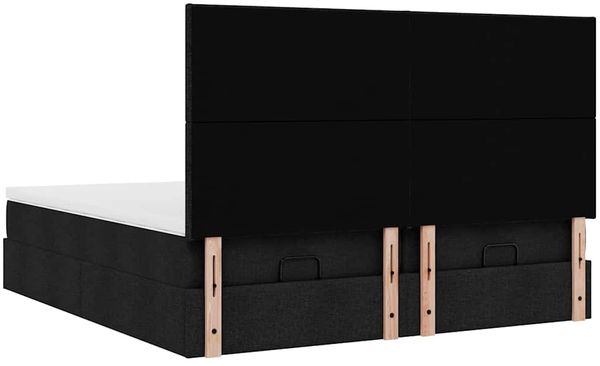 vidaXL Ottoman-Bett mit Matratzen & LEDs Schwarz 200x200 cm Stoff 3314529 Bild 10
