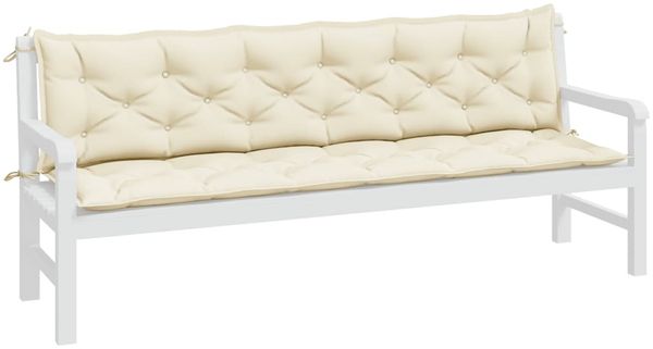 vidaXL Gartenbank-Auflagen 2 Stk. Cremeweiß 200x50x7 cm Oxford-Gewebe 361737 Bild 3