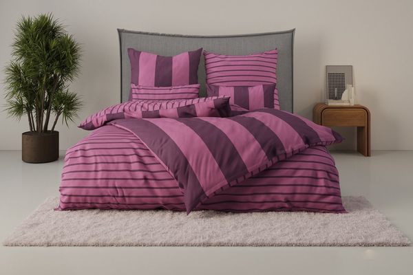 OTTO home Bettwäsche Sari in verschiedenen Qualitäten, Linon, 2 teilig, ab Gr. 135x200 cm, Wendedesign, moderne Bettwäsche mit Streifen