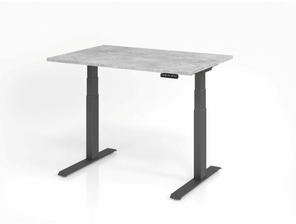 Sitz-Steh-Schreibtisch elektrisch 120x80cm Beton/Silber