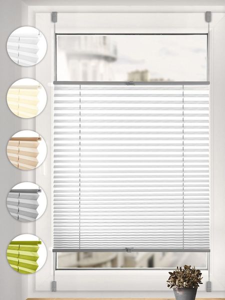 Sonello Plissee ohne Bohren Rollo Klemmfix für Fenster & Tür Lichtschutz, blickdicht, ohne Bohren, verspannt, Klemmfix, 25cm x 100cm Grau Faltrollo, Easyfix, Sonnenschutzrollo, Jalousie