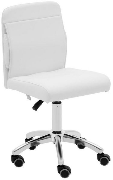 Physa Drehstuhl Rollhocker mit Lehne Friseurhocker Kosmetikhocker 150 kg weiß, Weiß