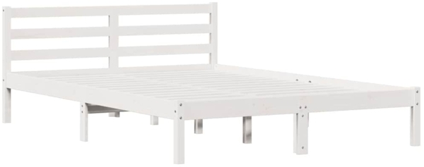 vidaXL Bettrahmen Weiß 208.6 x 157.6 x 69.4 cm Massives Kiefernholz 869783