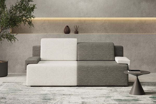 Sofa Modern Schlafsofa mit Bettkasten & Schlaffunktion |kleines Sofa