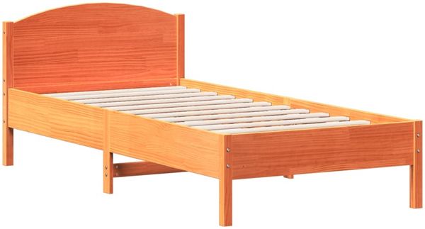 Einzelbetten, Betten für Erwachsene, Massivholzbett ohne Matratze Wachsbraun 90x200 Kiefernholz de4291