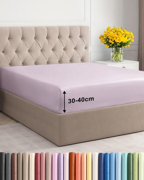 Spannbettlaken 80x200 cm Lavendel - 40cm (16") Tiefe Tasche - Premium Mikrofaser Spannbetttuch - Weich, Knitter- und Bügelfrei - Atmungsaktiv, Hypoallergen und Oeko-TEX Standard 100 Zertifiziert