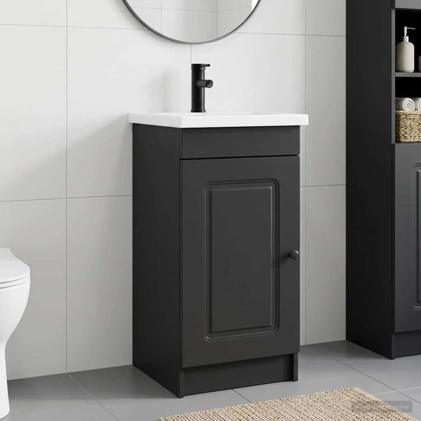 vidaXL Badezimmerschrank mit Waschbecken Schwarz 42 x 40 x 84,5 cm 889995