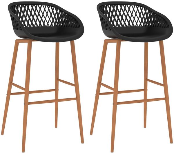 vidaXL Barhocker 2 Stk. Schwarz 248152